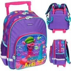 Skolas mugursoma ar riteņiem Starpak Trolls 372621, violeta, 38x30x17 cm цена и информация | Школьные рюкзаки, спортивные сумки | 220.lv