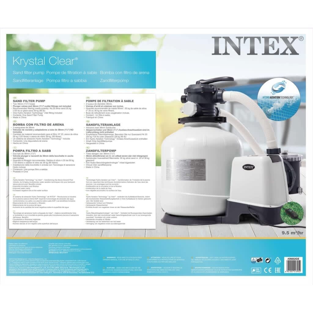 Intex sūknis ar smilšu filtru, Krystal Clear, 12 m³/h, 26652GS cena un informācija | Baseina filtri | 220.lv