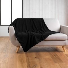 throw 125 x 150 cm plain curly wooly black цена и информация | Покрывала, пледы | 220.lv