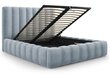Gulta ar gultas veļas kasti Kelp, 230x225x125 cm, gaiši zila cena un informācija | Gultas | 220.lv