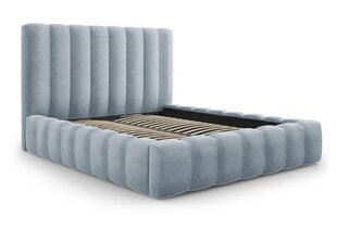 Gulta ar gultas veļas kasti Kelp, 230x205x125 cm, gaiši zila cena un informācija | Gultas | 220.lv