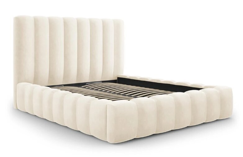 Gulta ar gultas veļas kasti Kelp, 230x205x125 cm, smilškrāsas цена и информация | Gultas | 220.lv