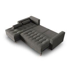 Левосторонний угловой диван Velvet Gobi, 240x175x96 см, темно-серый цена и информация | Угловые диваны | 220.lv