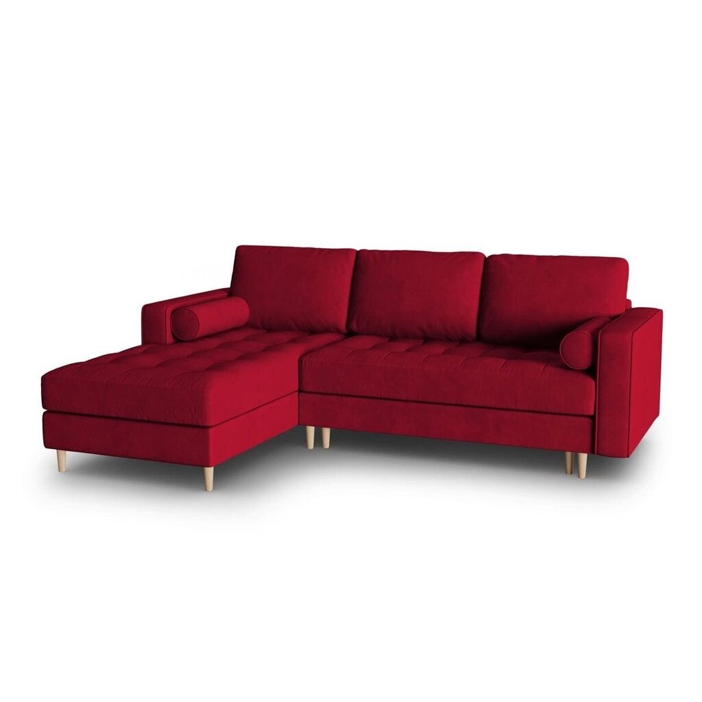 Kreisās puses stūra dīvāns Velvet Gobi, 240x175x96 cm, sarkans cena un informācija | Stūra dīvāni | 220.lv