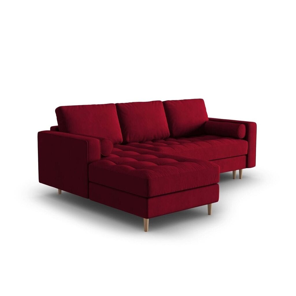 Kreisās puses stūra dīvāns Velvet Gobi, 240x175x96 cm, sarkans cena un informācija | Stūra dīvāni | 220.lv