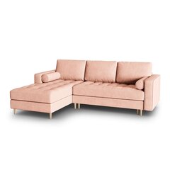 Левосторонний угловой диван Velvet Gobi, 240x175x96 см, розовый цена и информация | Угловые диваны | 220.lv