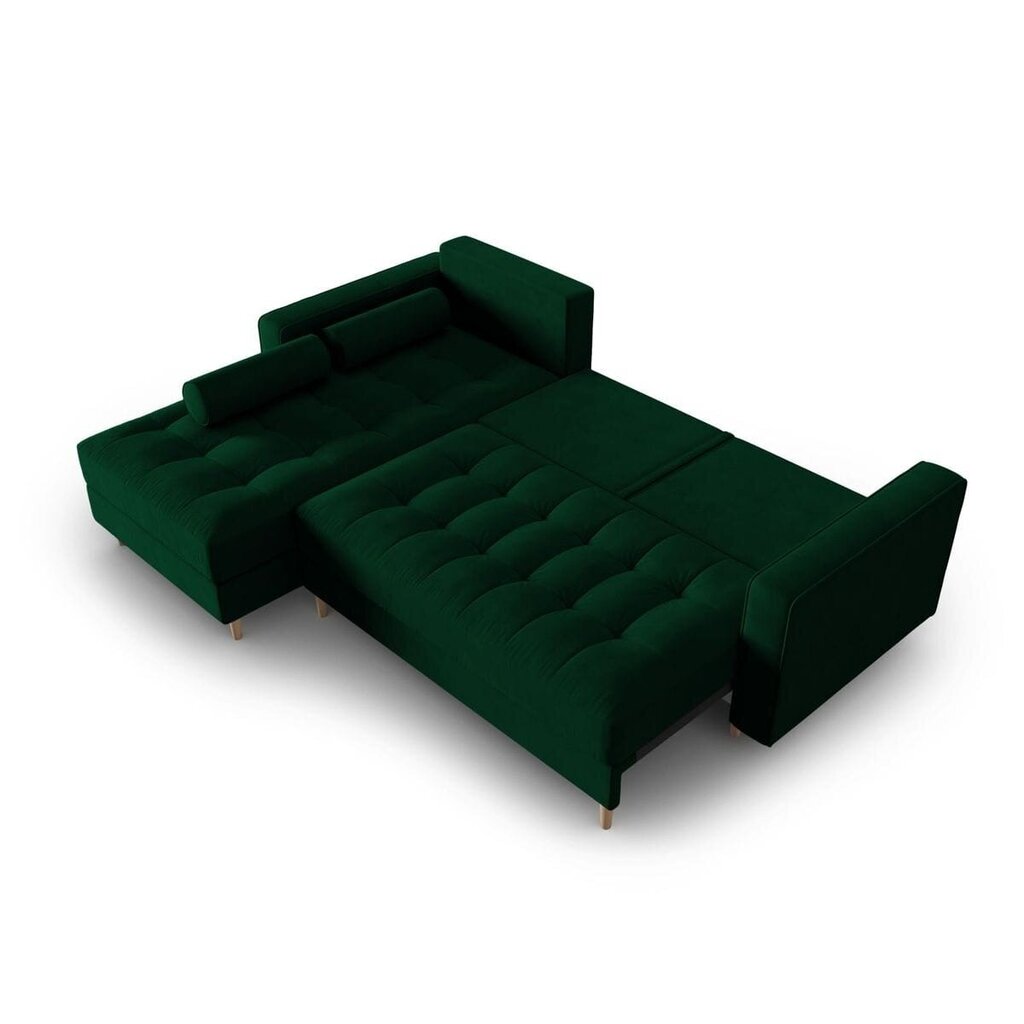 Kreisās puses stūra dīvāns Velvet Gobi, 240x175x96 cm, zaļš cena un informācija | Stūra dīvāni | 220.lv