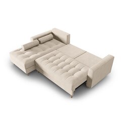 Kreisās puses stūra dīvāns Velvet Gobi, 240x175x96 cm, smilškrāsas cena un informācija | Stūra dīvāni | 220.lv