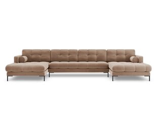 Stūra dīvāns Cosmopolitan Design Bali 7S-V, smilškrāsas/melns cena un informācija | Stūra dīvāni | 220.lv