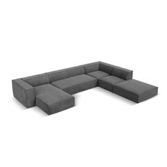 Sešvietīgs labās puses dīvāns Agawa, 365x270x68 cm, pelēks cena un informācija | Stūra dīvāni | 220.lv