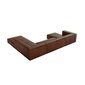 Sešvietīgs ādas labās puses dīvāns Agawa, 365x270x68 cm, brūns cena un informācija | Stūra dīvāni | 220.lv