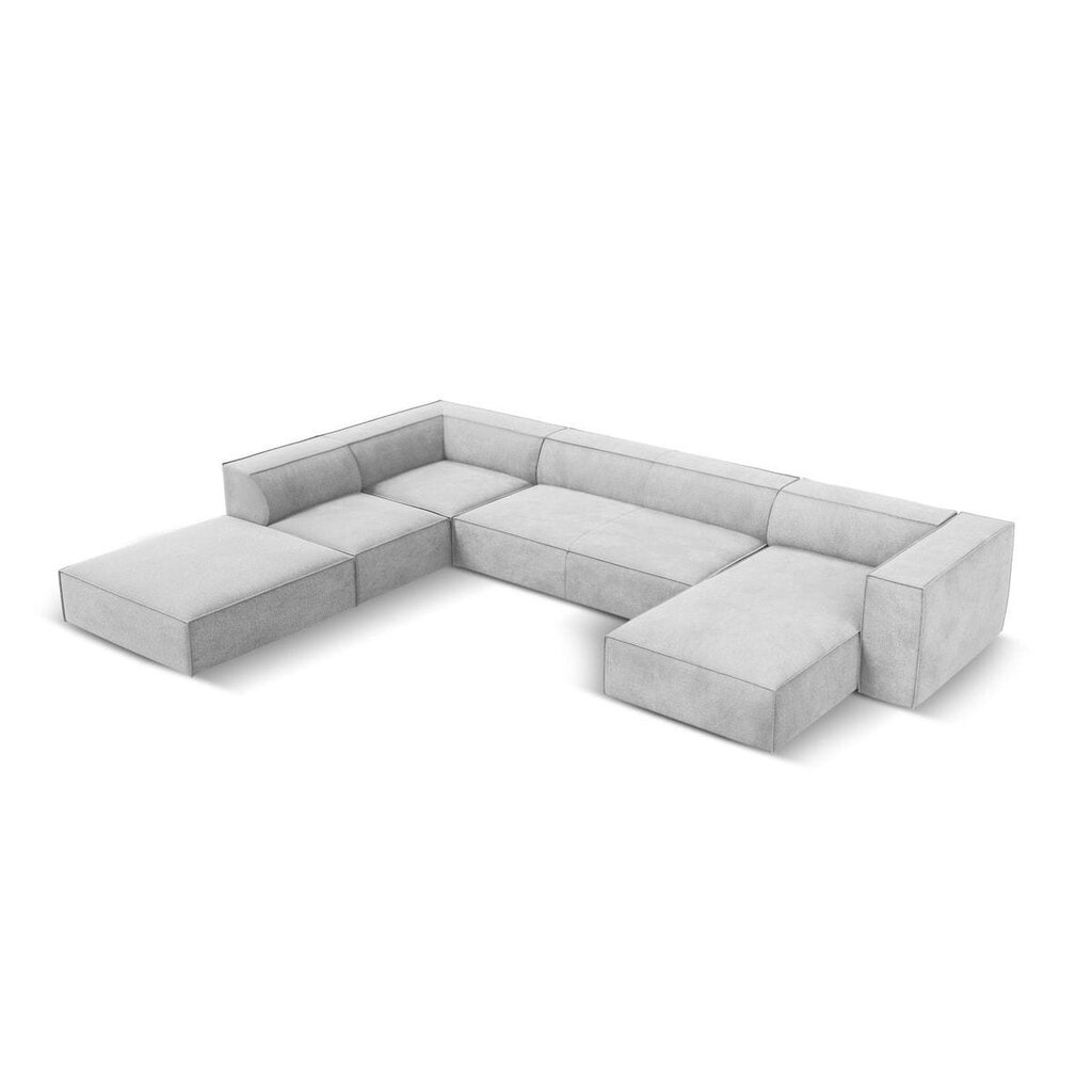 Sešvietīgs kreisās puses dīvāns Agawa, 365x270x68 cm, gaiši pelēks cena un informācija | Stūra dīvāni | 220.lv