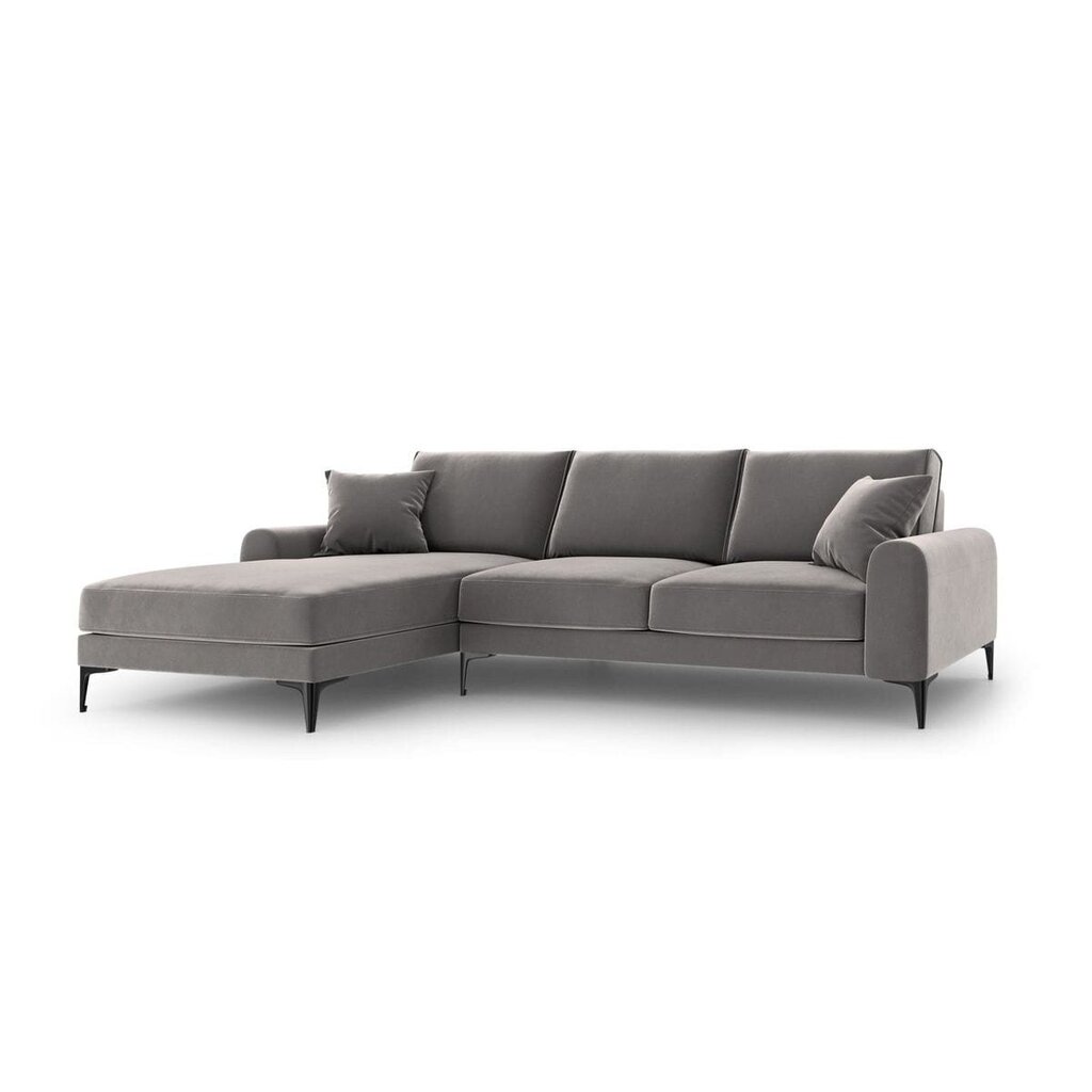 Piecvietīgs dīvāns Velvet Larnite, 254x182x90 cm, gaiši pelēkas krāsas cena un informācija | Stūra dīvāni | 220.lv