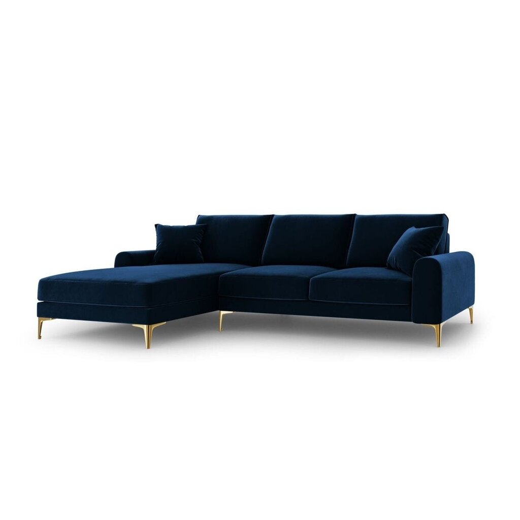 Piecvietīgs dīvāns Velvet Larnite, 254x182x90 cm, tumši zils цена и информация | Stūra dīvāni | 220.lv