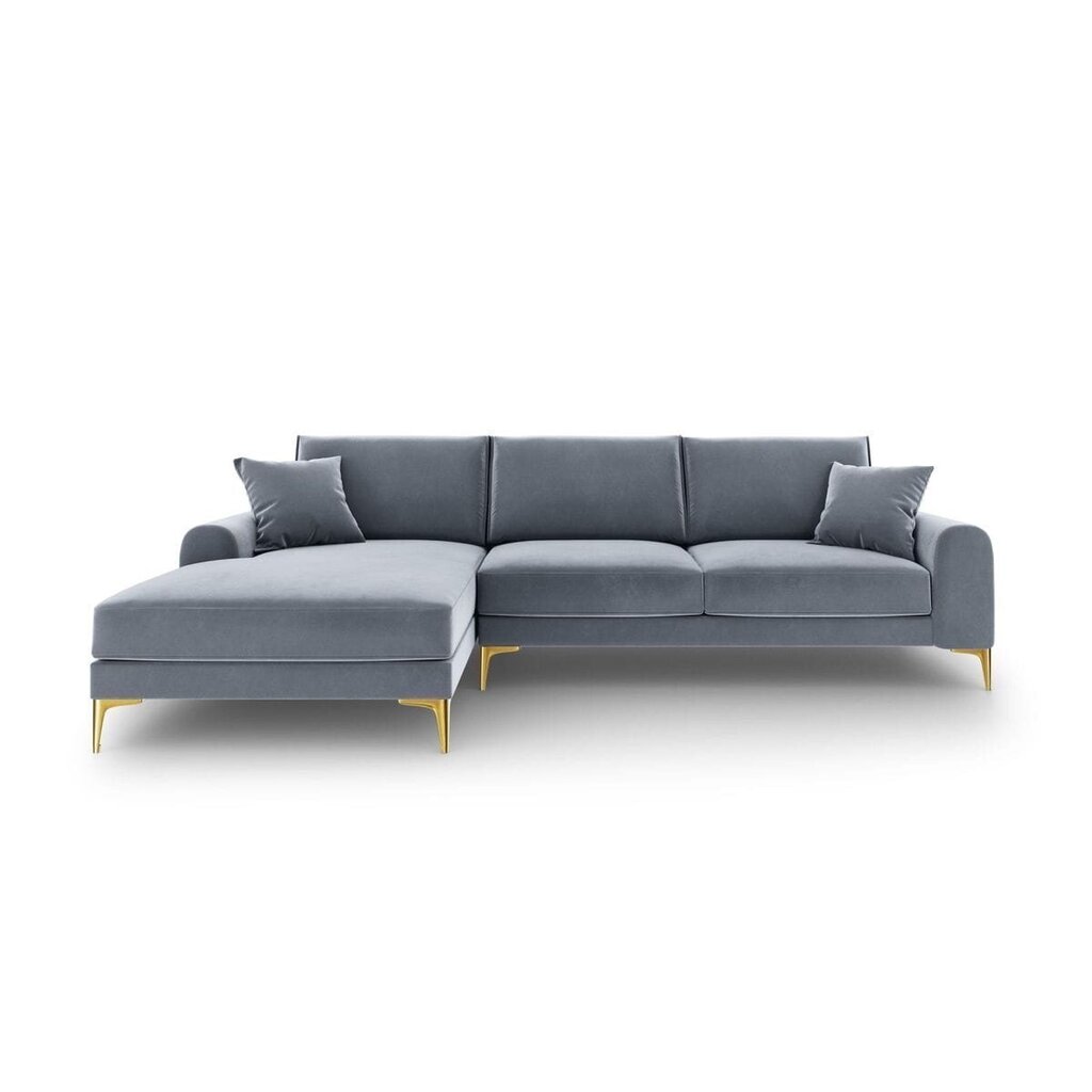Piecvietīgs dīvāns Velvet Larnite, 254x182x90 cm, gaiši zils цена и информация | Stūra dīvāni | 220.lv