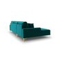 Piecvietīgs dīvāns Velvet Larnite, 254x182x90 cm, tumši zaļš цена и информация | Stūra dīvāni | 220.lv