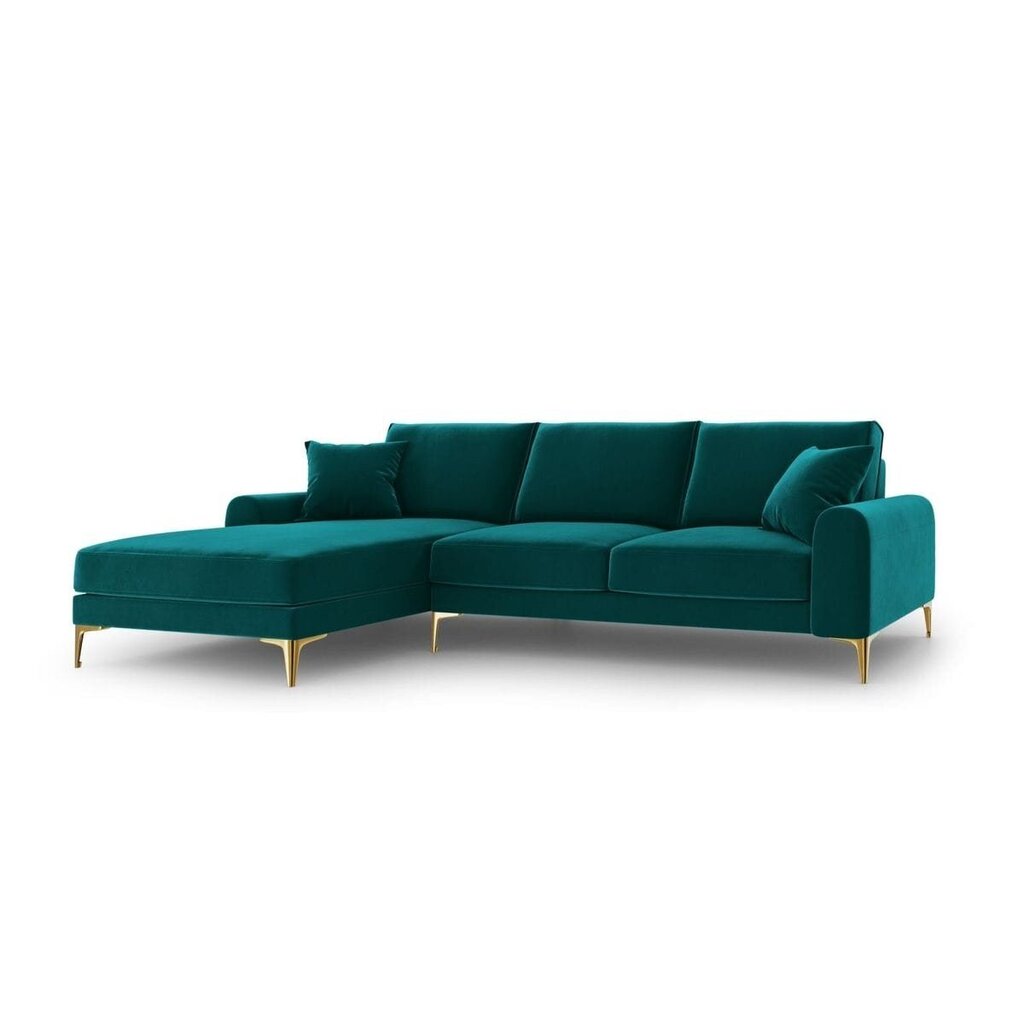 Piecvietīgs dīvāns Velvet Larnite, 254x182x90 cm, tumši zaļš цена и информация | Stūra dīvāni | 220.lv