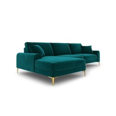 Piecvietīgs dīvāns Velvet Larnite, 254x182x90 cm, tumši zaļš cena un informācija | Stūra dīvāni | 220.lv