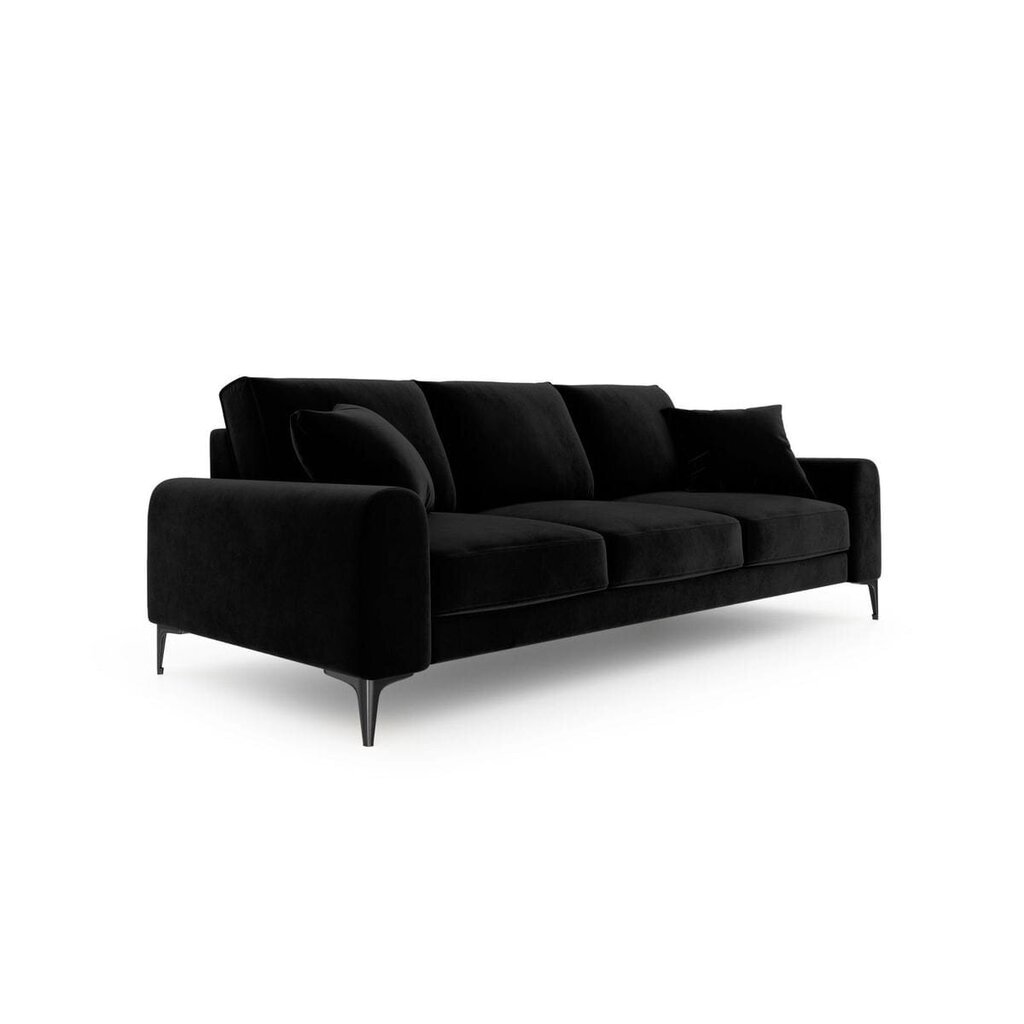 Trīsvietīgs dīvāns Velvet Larnite, 222x102x90 cm, melnas krāsas cena un informācija | Dīvāni | 220.lv