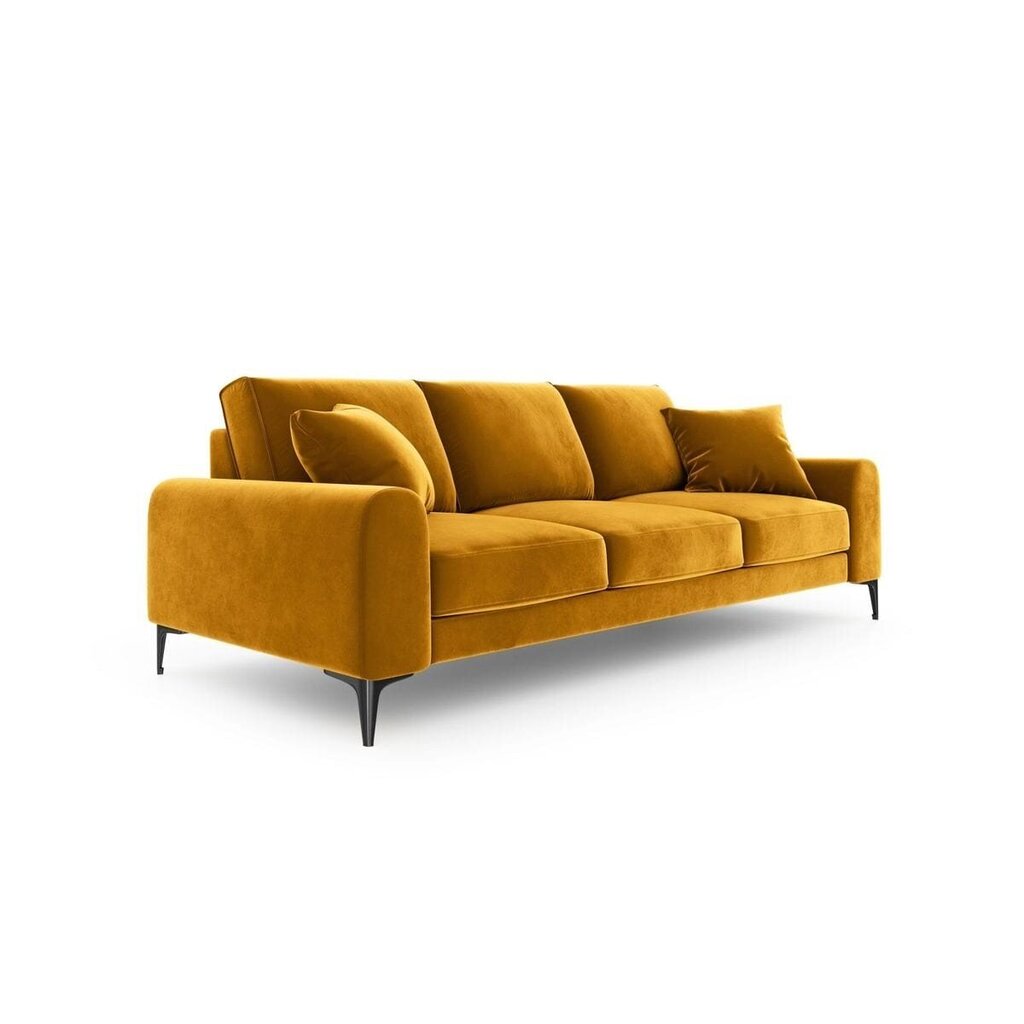 Trīsvietīgs dīvāns Velvet Larnite, 222x102x90 cm, dzeltenas krāsas cena un informācija | Dīvāni | 220.lv