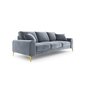 Trīsvietīgs dīvāns Velvet Larnite, 222x102x90 cm, gaiši zils цена и информация | Dīvāni | 220.lv