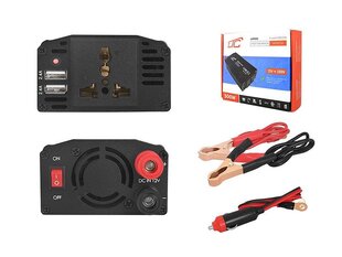 Pārveidotājs 12V/230V 300W + 2xUSB 2.4A cena un informācija | Auto piederumi | 220.lv