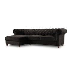 Kreisās puses stūra dīvāns Lapis, 278x150x80 cm, tumši pelēks cena un informācija | Stūra dīvāni | 220.lv