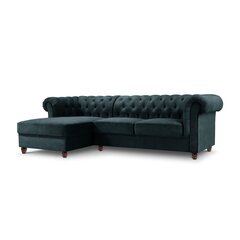 Kreisās puses stūra dīvāns Lapis, 278x150x80 cm, tumši zils cena un informācija | Stūra dīvāni | 220.lv