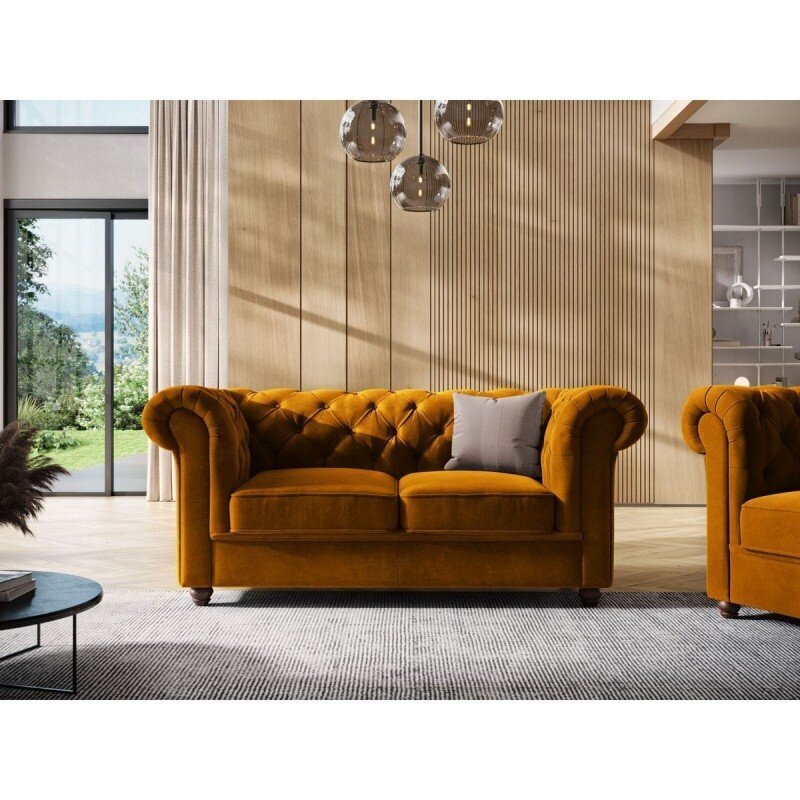 Divvietīgs dīvāns Lapis, 170x90x80, dzeltens цена и информация | Dīvāni | 220.lv