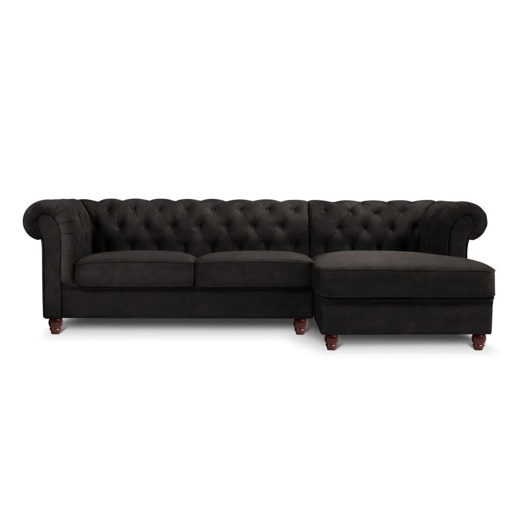 Labās puses stūra dīvāns Lapis, 278x150x80 cm, tumši pelēks cena un informācija | Stūra dīvāni | 220.lv