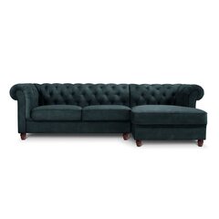 Labās puses stūra dīvāns Lapis, 278x150x80 cm, tumši zils cena un informācija | Stūra dīvāni | 220.lv