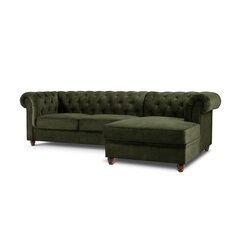 Labās puses stūra dīvāns Lapis, 278x150x80 cm, tumši zaļš cena un informācija | Stūra dīvāni | 220.lv
