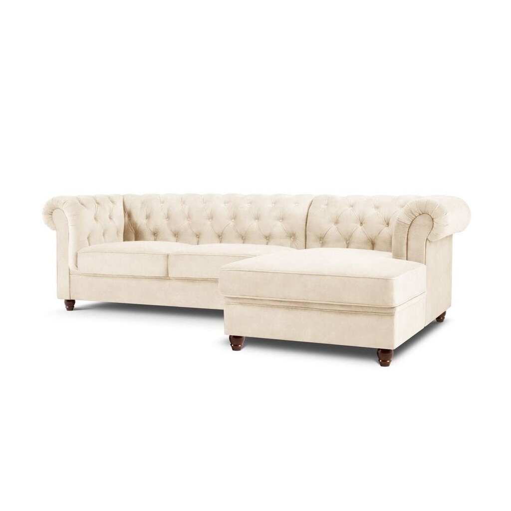 Labās puses stūra dīvāns Lapis, 278x150x80 cm, smilškrāsas cena un informācija | Stūra dīvāni | 220.lv
