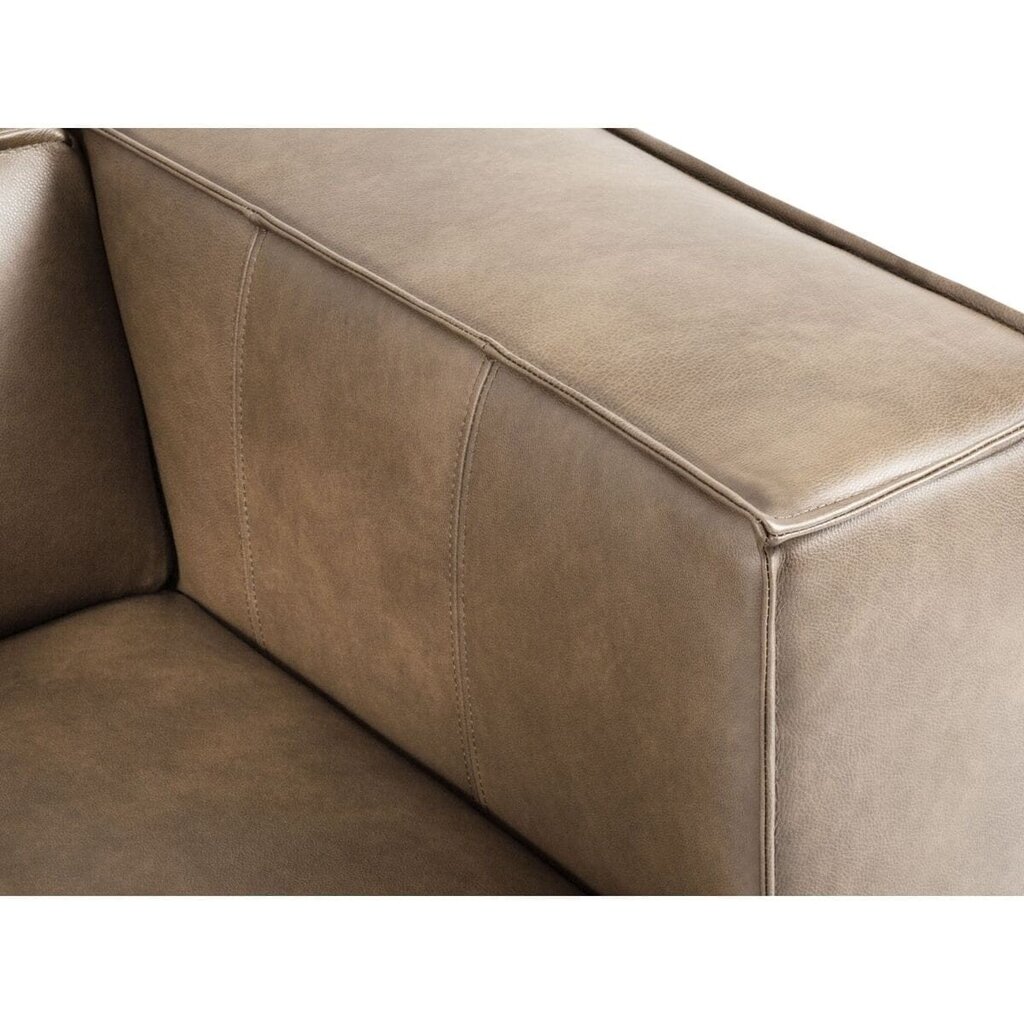 Sešvietīgs ādas stūra dīvāns Agawa, 365x270x68 cm, smilškrāsas цена и информация | Stūra dīvāni | 220.lv