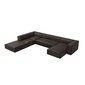Sešvietīgs ādas stūra dīvāns Agawa, 365x270x68 cm, tumši brūns цена и информация | Stūra dīvāni | 220.lv