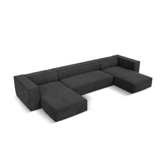 Sešvietīgs stūra dīvāns Agawa, 375x173x68 cm, tumši pelēks cena un informācija | Stūra dīvāni | 220.lv