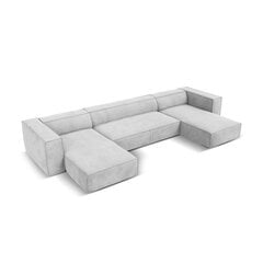 Sešvietīgs stūra dīvāns Agawa, 375x173x68 cm, gaiši pelēks cena un informācija | Stūra dīvāni | 220.lv