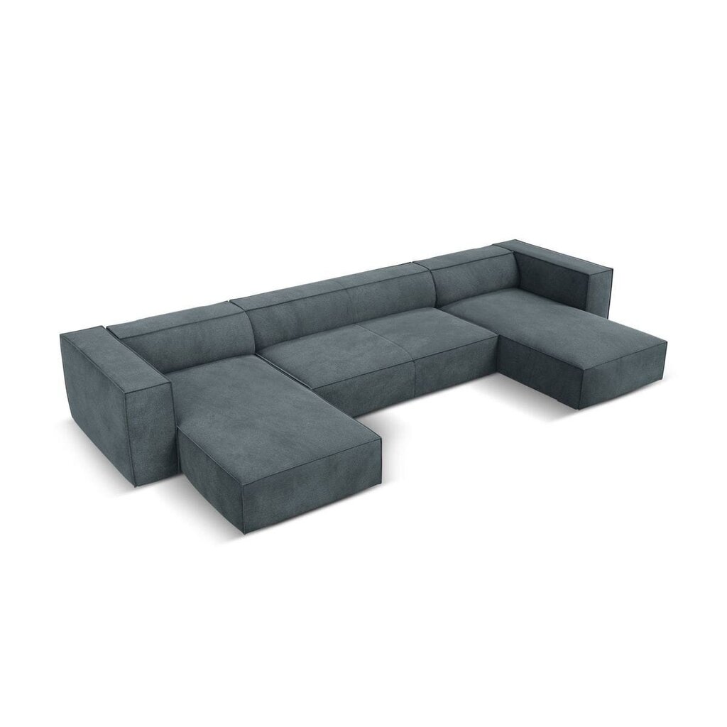 Sešvietīgs stūra dīvāns Agawa, 375x173x68 cm, zils cena un informācija | Stūra dīvāni | 220.lv
