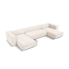 Шестиместный угловой диван Agawa, 375x173x68 см, песочный цена и информация | Угловые диваны | 220.lv