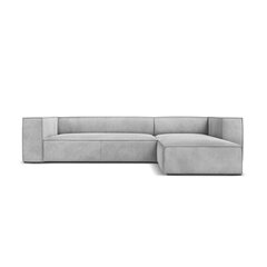 Četrvietīgs labās puses stūra dīvāns Agawa, 290x173x68 cm, gaiši pelēks cena un informācija | Stūra dīvāni | 220.lv