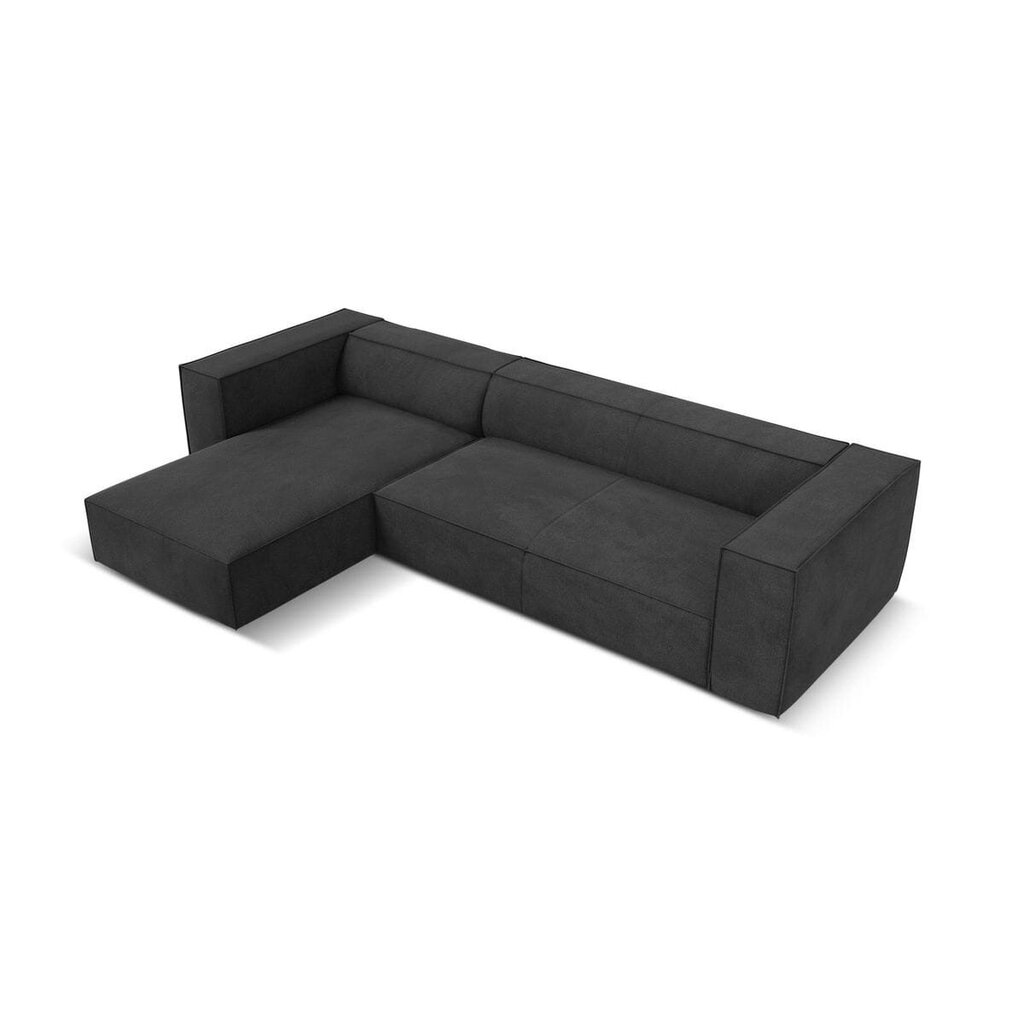 Četrvietīgs kreisās puses stūra dīvāns Agawa, 290x173x68 cm, tumši pelēks цена и информация | Stūra dīvāni | 220.lv