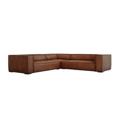 Пятиместный кожаный угловой диван Agawa, 280x280x68 см, коричневый цена и информация | Угловые диваны | 220.lv