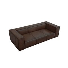 Trīsvietīgs ādas dīvāns Agawa, 227x100x68, brūnas krāsas cena un informācija | Dīvāni | 220.lv