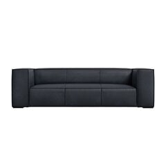 Trīsvietīgs ādas dīvāns Agawa, 227x100x68, tumši zils cena un informācija | Dīvāni | 220.lv