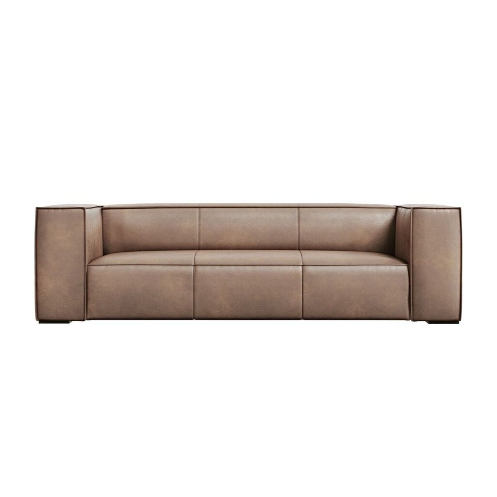 Trīsvietīgs ādas dīvāns Agawa, 227x100x68, smilškrāsas cena un informācija | Dīvāni | 220.lv