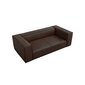 Divvietīgs ādas dīvāns Agawa, 211x100x68, tumši brūns cena un informācija | Dīvāni | 220.lv