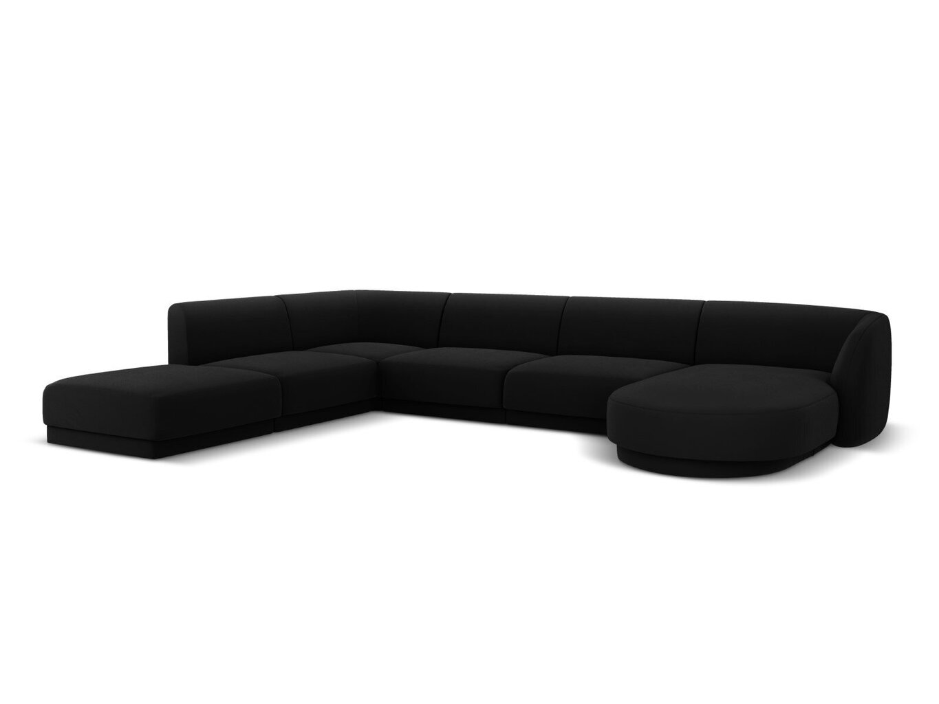 Stūra dīvāns Micadoni Home Miley, melns cena un informācija | Stūra dīvāni | 220.lv