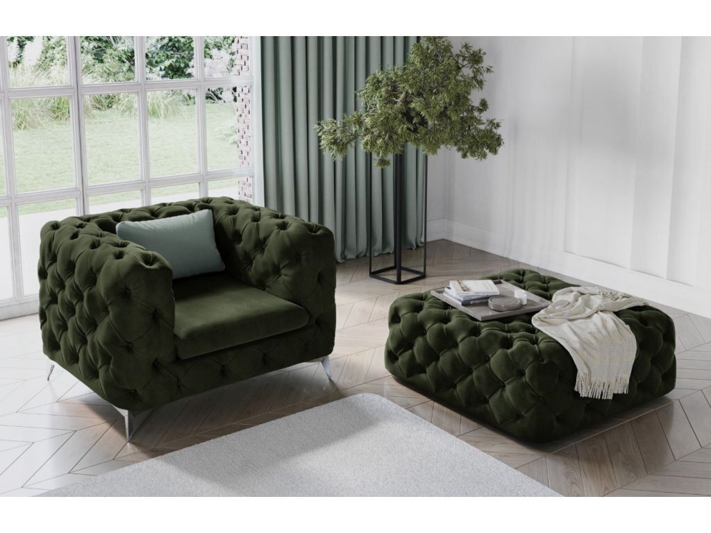 Krēsls Micadoni Home Violane, zaļš cena un informācija | Atpūtas krēsli | 220.lv