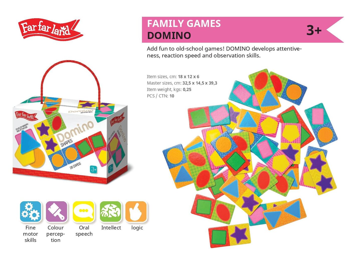 Domino spēle – Ģeometriskās formas cena un informācija | Attīstošās rotaļlietas | 220.lv