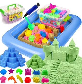 Smilšu kaste + kinētiskās smiltis 2kg cena un informācija | Attīstošās rotaļlietas | 220.lv